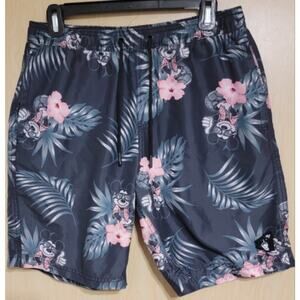 DISNEY NEFF MICKEY MOUSE HAWAIIAN BOARD /SWIM SHORTS SIZE Small Lined Drawstring